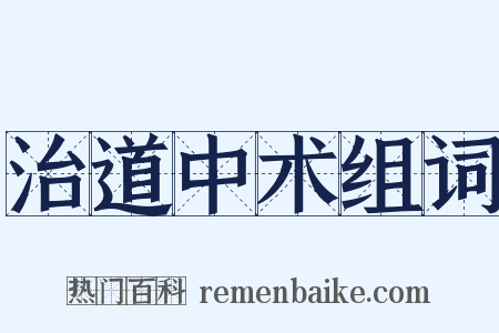 治道中术组词是什么意思的图片